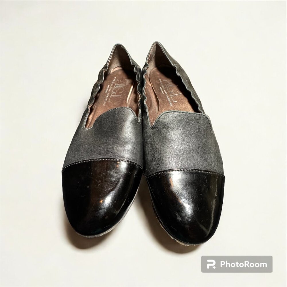 AGL Italian designer all leather cap toeflats size 41 retro vibes